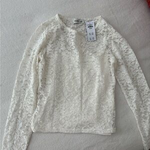 Hollister white lace top